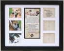 Pet Memorial Collage Frame for Dog or Cat with Sympathy "Pawprints Left by You" Poem -