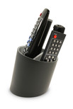 j-me original design Tilt Remote Control Tidy Remote Holder and TV Remote Organizer (Black/Grey)
