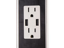 Lew Electric PUR15-S Round Countertop Pop Up 15 Amp Receptacles With USB Ports - Stainless Steel