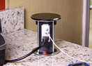 Lew Electric PUR15-S Round Countertop Pop Up 15 Amp Receptacles With USB Ports - Stainless Steel