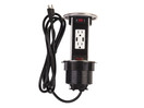 Lew Electric PUR15-S Round Countertop Pop Up 15 Amp Receptacles With USB Ports - Stainless Steel