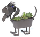 Mini Weiner Dog Metal Planter