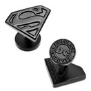 Satin Black Superman Shield Cufflinks