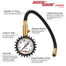 Accu-Gage RH60X Professional Tire Pressure Gauge with Protective Rubber Guard (60 PSI),Straight Chuck