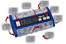 MED-Q Digital Pill Box Organizer, 2 Beep Reminder, LED Alert, BLUE