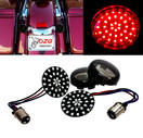 Black Out Red LED Turn Signal Running Light Insert Harley Bullet 1157 Bulb FL FX XL Smoke Lens touring dyna softail sportster street road electra glide