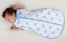 Woombie Grow with Me Baby Swaddle - Convertible Swaddle Fits Babies 0-9 Months - Expands to Wearable Blanket for Babies up to 18 Months (Blue Bolt)