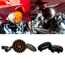 Black Out Amber LED Turn Signal Running Light Insert Harley Bullet 1157 Bulb FL FX XL Smoke Lens