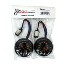 Black Out Amber LED Turn Signal Running Light Insert Harley Bullet 1157 Bulb FL FX XL Smoke Lens