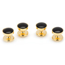 Gold and Onyx Studs Only Novelty 1 x 1in