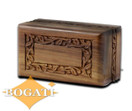 Hand Carved Rosewood Urn with Border Design - Small
