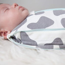 Woombie Grow with Me Baby Swaddle - Convertible Swaddle Fits Babies 0-9 Months - Expands to Wearable Blanket for Babies Up to 18 Months (Moo Gray)