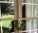 Preserved Boxwood Wreath W/Burlap Bow - 8"