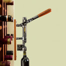 BOJ Professional Wall-mounted Corkscrew with Wood Backing, 12 x 22- Inch, Black Nickel