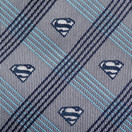 DC Comics Superman Gray Plaid Tie, Officially Licensed