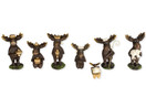 7 Piece Moose Figurines Christmas Nativity Set