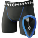 Athletic Cup Groin Protector & Compression Shorts System with Built-in Jock Strap