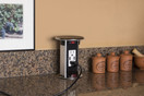 Lew Electric PUR15-BK Round Countertop Pop Up 15 Amp Receptacles With USB Ports - Black