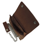 Hot Leathers Leather Biker Billfold Chain 8" Wallet Distressed Brown