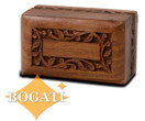 Bogati Hand Carved Rosewood Urn with Border Design - Extra Small