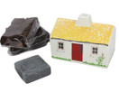 The Gifted Hand Irish Turf Incense & Ceramic Cottage Irish Peat,Beige,