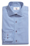 Lorenzo Uomo Lorenzo Uomo Trim Fit Textured Stripe Dress Shirt - Size 16.5 Sleeve 34/35 Brand New