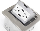 Lew Electric Lew Electric PUFP-CT-SS-2USB Countertop Box, Pop Up w/15A & Single Power/2 USB Receptacle - Stainless Steel