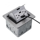 Lew Electric Lew Electric PUFP-CT-SS-2USB Countertop Box, Pop Up w/15A & Single Power/2 USB Receptacle - Stainless Steel