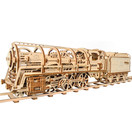 Ukrainian Bridge Ugears Locomotive with Tender Model, 3d Puzzle For Adults, Wooden Puzzle, Brain Teaser, Engineering Toys, Christmas Desk Gadget Game