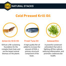 Natural Stacks Natural Stacks Cold Pressed Krill Oil - One bottle contains a 30-day supply - Promotes Heart Health, Relieves Joint Pain, and Improves Brain Function