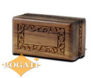 Bogati Hand Carved Rosewood Urn with Border Design - Small
