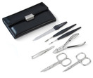 Niegeloh Women's Manicure Set in Black Leather Case. Made by Niegeloh in Solingen, Germany