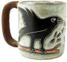 Creative Structures One (1) MARA STONEWARE COLLECTION - 16 Oz Coffee Cup Collectible Dinner Mug - Raven Bird Design