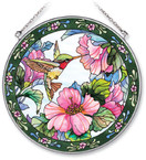 Blair Cedar and Novelty Works Inc Amia Handpainted Glass Hummingbird and Hibiscus Suncatcher, 6-1/2-Inch