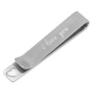 Ox and Bull Ox and Bull Contemporary I Love You Heart Hidden Message Stainless Steel Tie Bar Clip