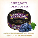 Smokey Mountain Herbal Snuff - Grape - 5 Cans - Nicotine-Free and Tobacco-Free Herbal Snuff - Great Tasting & Refreshing Chewing Tobacco Alternative