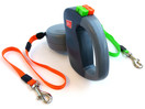 Wigzi Dual Doggie 2 Dog Retractable Leash, 50 pounds per dog leash