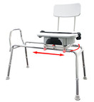 Transfer Bench with Cut-Out Molded Swivel Seat / Back Size: Regular