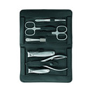 TopInox "IMANTADO XL" Manicure Set for Men in a Black Leather Case