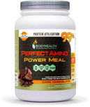 BodyHealth PerfectAmino Complete Power Meal Replacement Shake (Dark Chocolate, Container, 20 Servings) Organic Protein Powder Drink w/MCT Oil, Probiotics, Vegan, High Nutrition, Weight Loss Diet