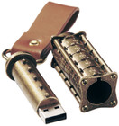 Cryptex USB Flash Drive 32 GB, USB 3.0, Antique Gold