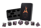 Forged Dice Co. Metal Polyhedral Dice Iron w/ Orchid Numbers Set of 7