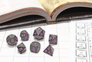 Forged Dice Co. Metal Polyhedral Dice Iron w/ Orchid Numbers Set of 7