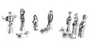 Nativity Set Mini Pewter Figurine 10 pc Set w/ Velvet Pouch