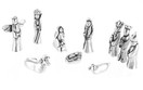 Nativity Set Mini Pewter Figurine 10 pc Set w/ Velvet Pouch