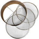 Joshua Roth Limited 4pc Soil Sieve Set, 12" diameter - Stainless Steel Frame Three Interchangeable Sieves With Varying Mesh Sizes Grade - Mix Soil Filter Large Debris Replacement Screens
