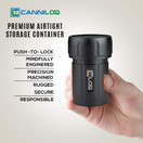 Canniloq  120cc Onyx Black - Aircraft Grade Aluminum Odor Smell Proof Container and Airtight Locking Stash Jar for Herbs, Coffee, Spices, Tea and Other Dry Goods