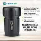 Canniloq  120cc Onyx Black - Aircraft Grade Aluminum Odor Smell Proof Container and Airtight Locking Stash Jar for Herbs, Coffee, Spices, Tea and Other Dry Goods