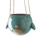 Bluebird Hanging Planter Pot - Ceramic - 7" Diameter