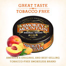 Smokey Mountain Herbal Snuff - Peach - 5 Cans - Nicotine-Free and Tobacco-Free - Herbal Snuff - Great Tasting & Refreshing Chewing Tobacco Alternative